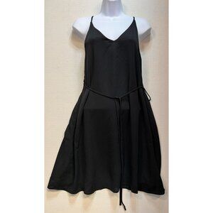 Ann Taylor Loft Womens Cami Mini Dress Summer Size XS Black Sleeveless Tie Waist